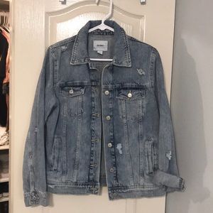 Distressed denim jacket